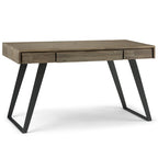 Modern Industrial 54 inch Wide Desk with Keyboard Tray and 2 Drawers - Solid Wood and Metal