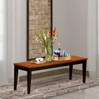 East West Furniture Nicoli Dining Room Bench with Wood Seat, 54x15x17 Inch, (Finish Options)