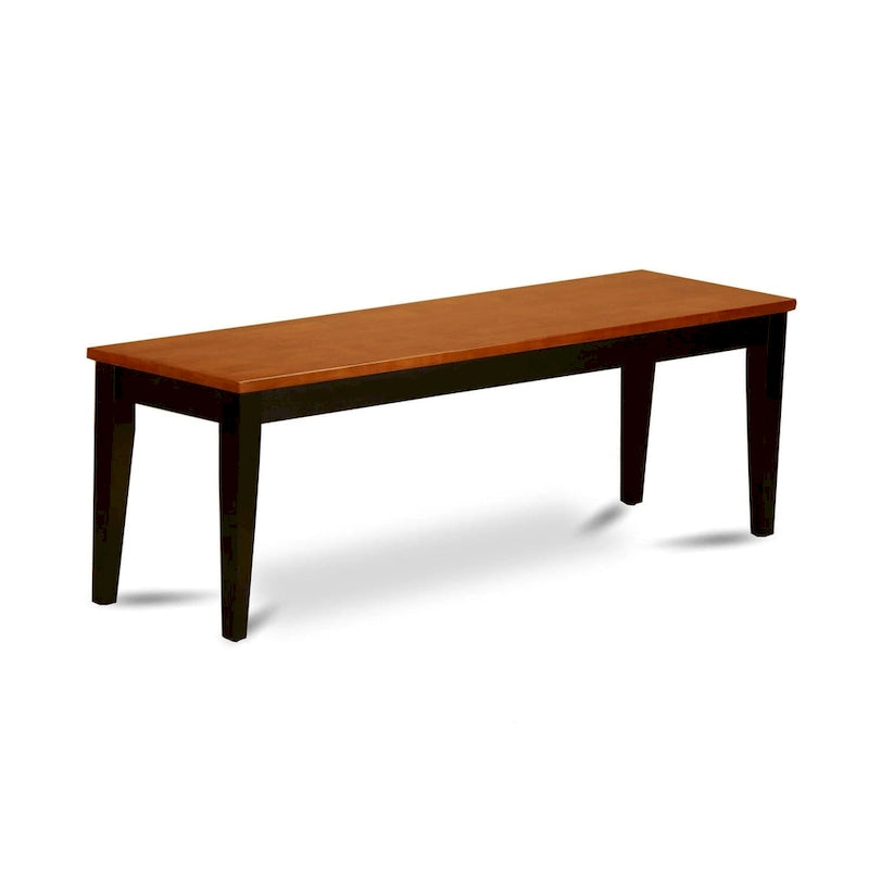 Rectangular Wooden Dining Bench 54x15x17 Inch Asian Wood Indoor Seating with Cherry Finish Options