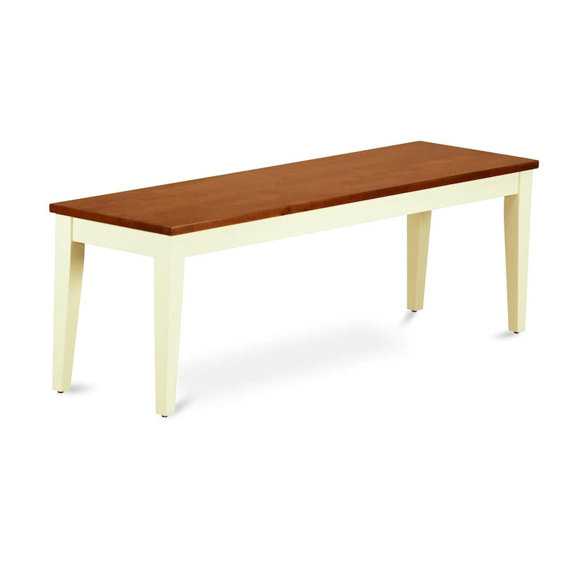 Rectangular Wooden Dining Bench 54x15x17 Inch Asian Wood Indoor Seating with Cherry Finish Options