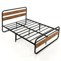 Costway Metal Bed Frame Arc Platform Headboard Footboard Mattress - Black