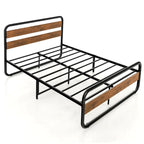 Metal Bed Frame - Full/Queen Size, Arc Platform with Headboard & Footboard, 660lbs Capacity, 13" Under Bed Storage, Black