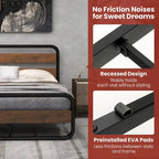 Metal Bed Frame - Full/Queen Size, Arc Platform with Headboard & Footboard, 660lbs Capacity, 13" Under Bed Storage, Black