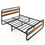 Metal Bed Frame - Full/Queen Size, Arc Platform with Headboard & Footboard, 660lbs Capacity, 13" Under Bed Storage, Black