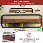 Metal Bed Frame - Full/Queen Size, Arc Platform with Headboard & Footboard, 660lbs Capacity, 13" Under Bed Storage, Black