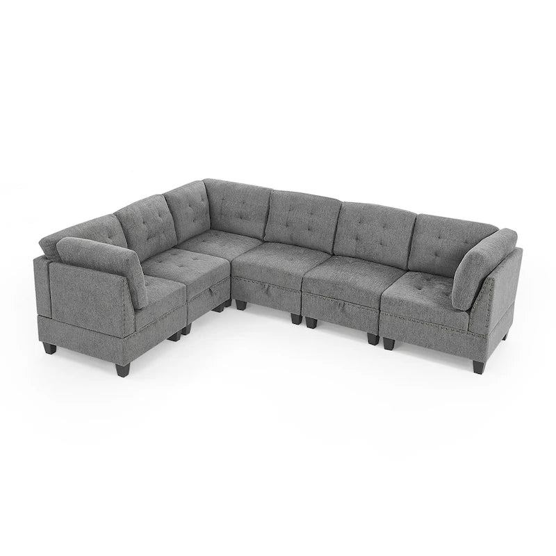 DIY Combination Modular Sectional Sofa, Gray