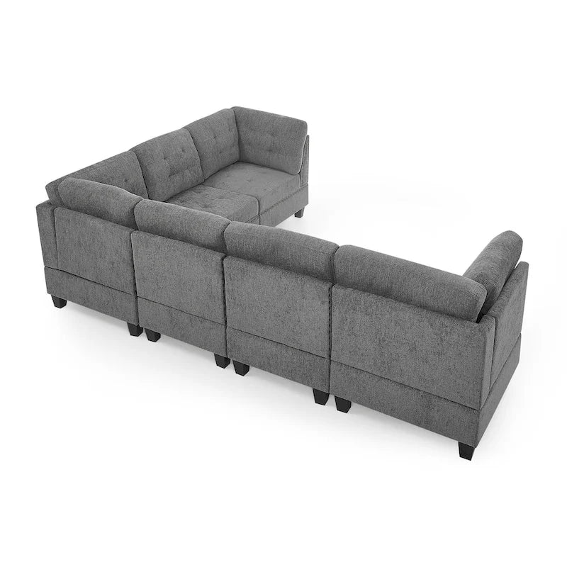 DIY Combination Modular Sectional Sofa, Gray