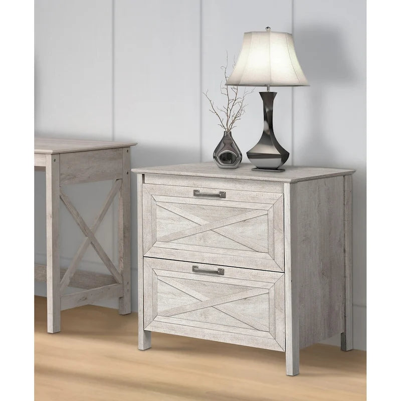 Saint Birch Honduras Washed Gray 2-drawer Lateral Filing Cabinet