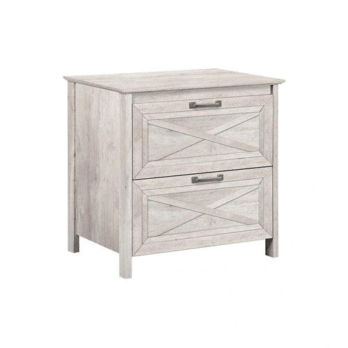 2-Drawer Lateral Filing Cabinet - Washed Gray - Farmhouse Style - Letter/Legal Size - 30"W x 20"D x 29.5"H - Scratch-Resistant
