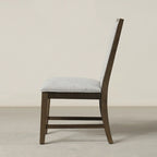 Solid Wood Upholstered Dining Chairs Set of 2 - Light Gray Fabric, High-Density Foam Padding, Rubberwood Legs