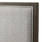 Solid Wood Upholstered Dining Chairs Set of 2 - Light Gray Fabric, High-Density Foam Padding, Rubberwood Legs