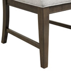 Solid Wood Upholstered Dining Chairs Set of 2 - Light Gray Fabric, High-Density Foam Padding, Rubberwood Legs