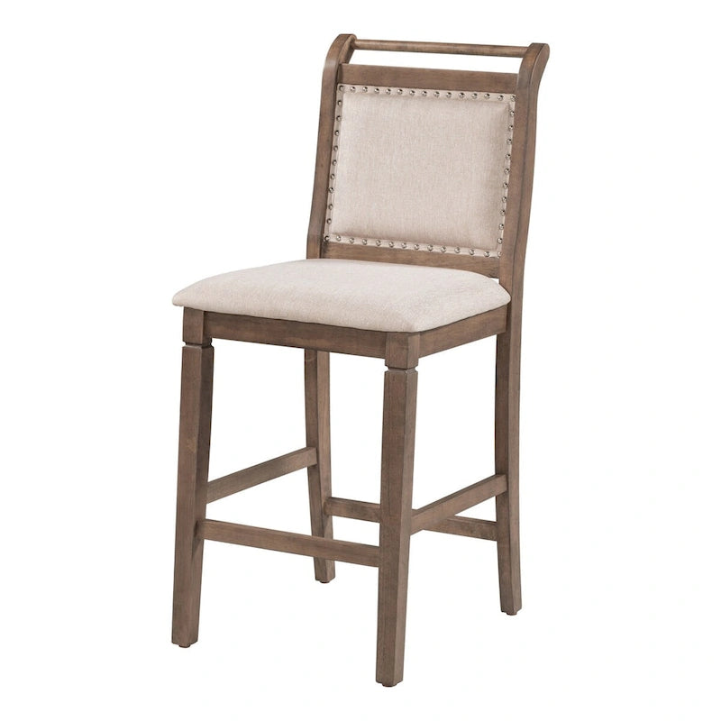 3-Piece Drop Leaf Dining Table Set - Rubberwood Counter Height, 2 Chairs, 300 lbs Capacity - Rustic Brown Oval Folding Set