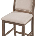 3-Piece Drop Leaf Dining Table Set - Rubberwood Counter Height, 2 Chairs, 300 lbs Capacity - Rustic Brown Oval Folding Set