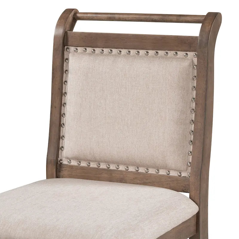 3-Piece Drop Leaf Dining Table Set - Rubberwood Counter Height, 2 Chairs, 300 lbs Capacity - Rustic Brown Oval Folding Set